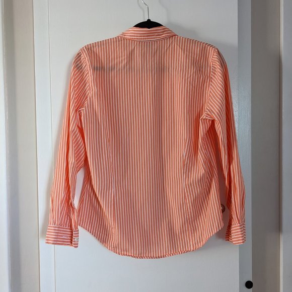 Charter Club Orange Striped Button Down Shirt - Picture 7 of 7